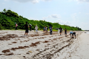 圖二、孤懸於南海的東沙島，也有許多隨著洋流飄來的廢棄物，讓大家一起潔淨東沙。