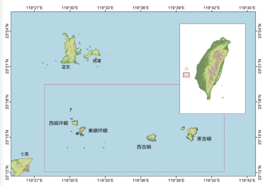紅色框為澎湖南方四島國家公園範圍